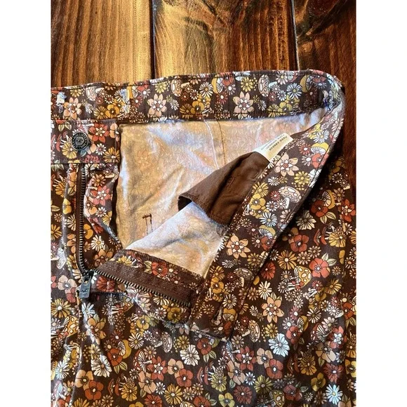 Hollister High Rise Flare Pants Mushroom Floral Hippie 60s 70s‎ Print Women's M - Picture 5 of 11